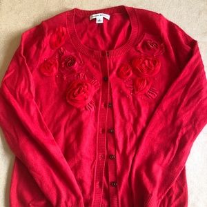 BR Red Flower Cardigan - Size M